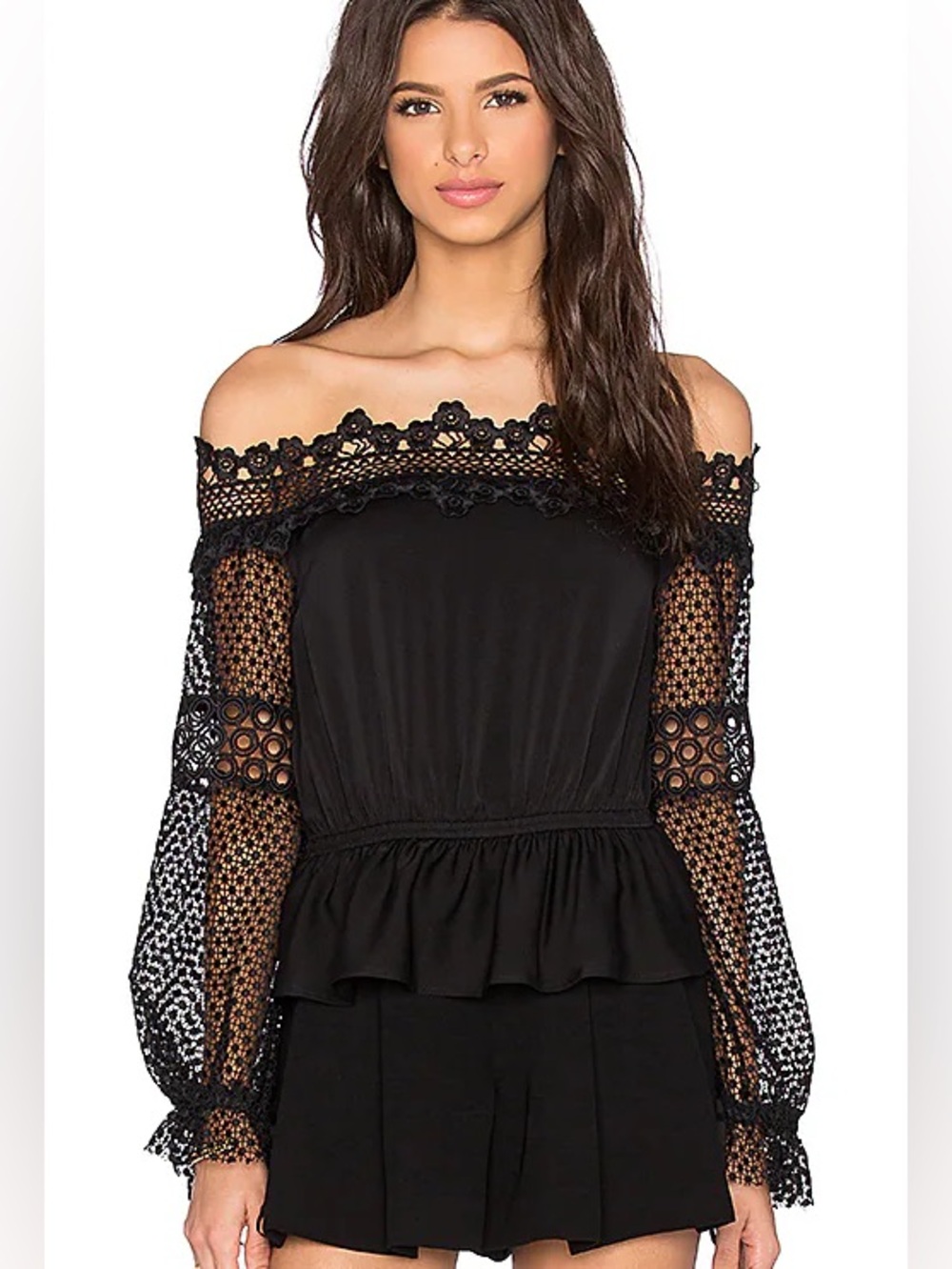 Black Off the Shoulder Romper